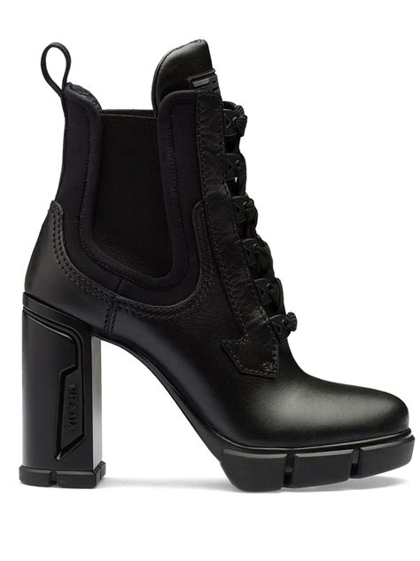 prada boots lace up|prada chunky heel ankle boots.